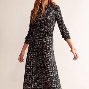 Boden Boden polka dot Laura Jersey Midi Shirt Dress